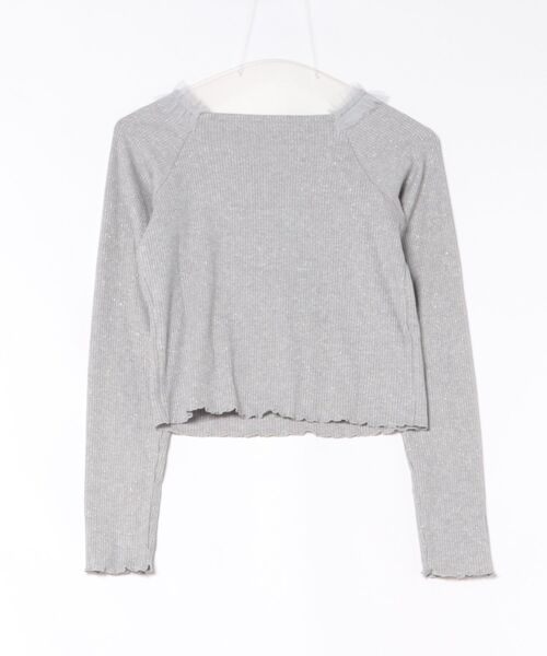 flower(フラワー)の「スウィートチュールトップ2(Tシャツ/カットソー・レディース・アイボリー/グレー・FREE)」の12枚目の写真