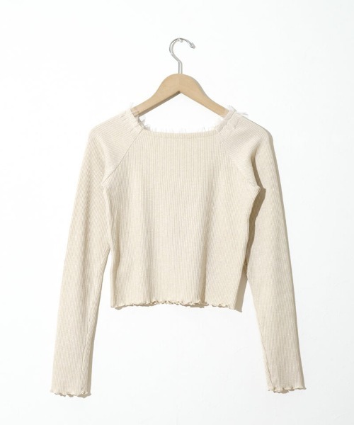 flower(フラワー)の「スウィートチュールトップ2(Tシャツ/カットソー・レディース・アイボリー/グレー・FREE)」の4枚目の写真