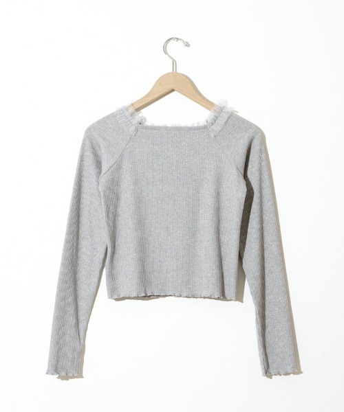 flower(フラワー)の「スウィートチュールトップ2(Tシャツ/カットソー・レディース・アイボリー/グレー・FREE)」の5枚目の写真