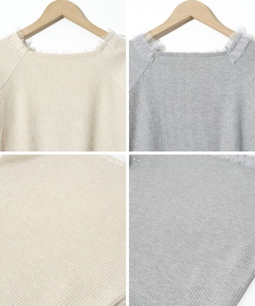 flower(フラワー)の「スウィートチュールトップ2(Tシャツ/カットソー・レディース・アイボリー/グレー・FREE)」の7枚目の写真