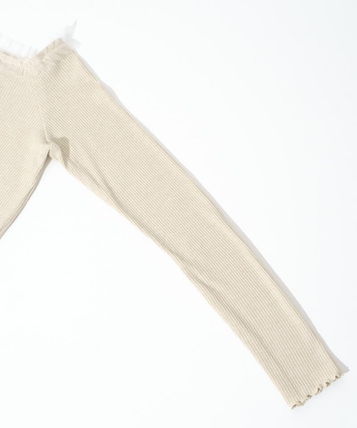 flower(フラワー)の「スウィートチュールトップ2(Tシャツ/カットソー・レディース・アイボリー/グレー・FREE)」の9枚目の写真