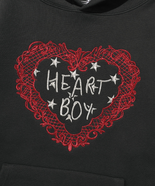 NICE GHOST CLUB（ナイスゴーストクラブ）の「HEART BOY HOODIE_BLACK(NG2FSUM404A)（パーカー・レディース・ブラック・S/M）」の4枚目の写真
