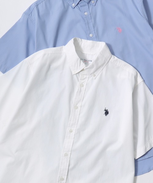 U.S. POLO ASSN.(ユーエスポロアッスン)の「U.S. POLO ASSN./ユーエスポロアッスン Broad Denim Shirt/レギュラーフィット ブロード デニム 無地 ストライプ チェック ロゴ ワンポイント刺繍 ボタンダウンシャツ/半袖シャツ/レディース メンズ(シャツ/ブラウス・メンズ・ブラック/ライトブルー/ブルー系その他2/ホワイト/インディゴブルー/ブルー系その他・M/L/LL)」の1枚目の写真