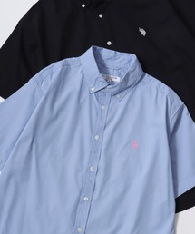 U.S. POLO ASSN./ユーエスポロアッスン Broad Denim Shirt/レギュラーフィット ブロード デニム 無地 ストライプ チェック ロゴ ワンポイント刺繍 ボタンダウンシャツ/半袖シャツ/レディース メンズ