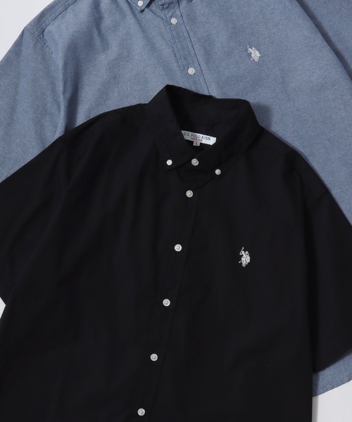 U.S. POLO ASSN.(ユーエスポロアッスン)の「U.S. POLO ASSN./ユーエスポロアッスン Broad Denim Shirt/レギュラーフィット ブロード デニム 無地 ストライプ チェック ロゴ ワンポイント刺繍 ボタンダウンシャツ/半袖シャツ/レディース メンズ(シャツ/ブラウス・メンズ・ブラック/ライトブルー/ブルー系その他2/ホワイト/インディゴブルー/ブルー系その他・M/L/LL)」の2枚目の写真