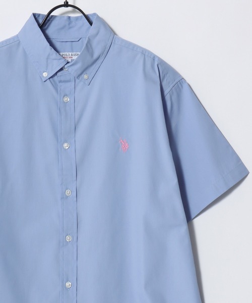 U.S. POLO ASSN.(ユーエスポロアッスン)の「U.S. POLO ASSN./ユーエスポロアッスン Broad Denim Shirt/レギュラーフィット ブロード デニム 無地 ストライプ チェック ロゴ ワンポイント刺繍 ボタンダウンシャツ/半袖シャツ/レディース メンズ(シャツ/ブラウス・メンズ・ブラック/ライトブルー/ブルー系その他2/ホワイト/インディゴブルー/ブルー系その他・M/L/LL)」の9枚目の写真