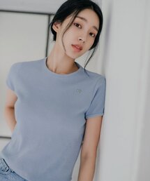 SIGNATURE WAFFLE CROP TEE_SKY BLUE