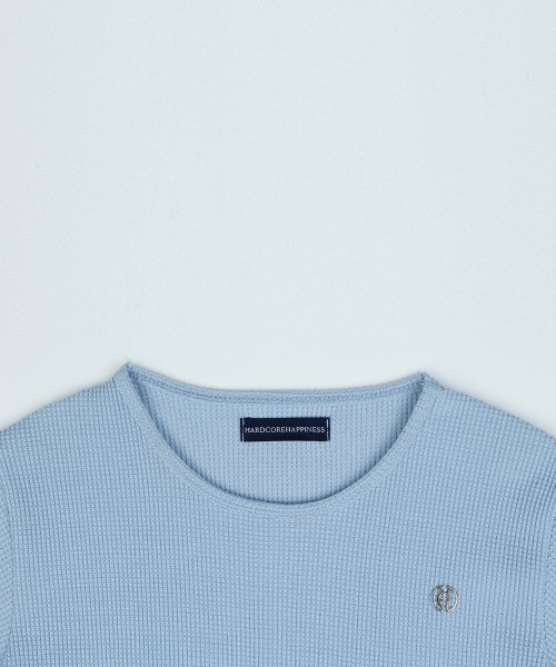 HARDCORE HAPPINESS(ハードコアハピネス)の「SIGNATURE WAFFLE CROP TEE_SKY BLUE(Tシャツ/カットソー・レディース・その他・FREE)」の4枚目の写真