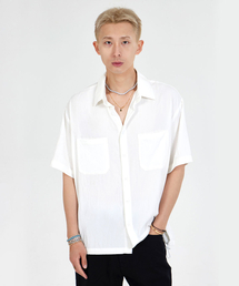 MAKEITTO（メイキット）の「オーバーサイズドローストリング半袖シャツ_ホワイト（シャツ/ブラウス）」