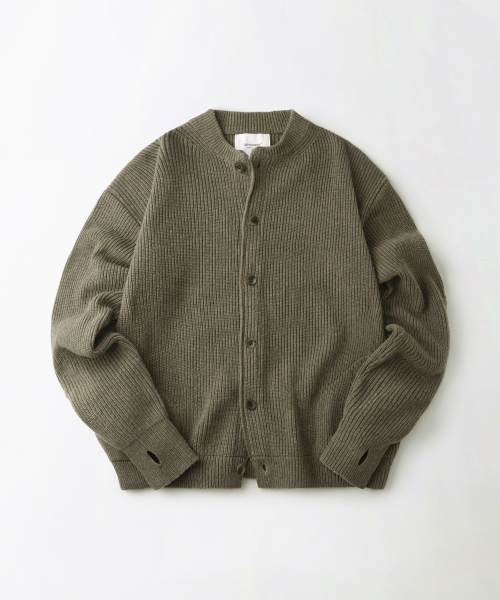 LAMBSWOOL — кардиган с круглым вырезом, хаки меланж