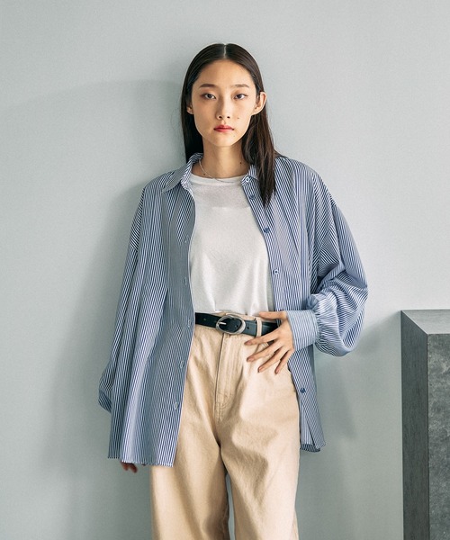 LEPSIM（レプシィム）の「サラキレタック長袖シャツ　633065（シャツ/ブラウス・レディース・ピンク/ブルー系その他/チャコールグレー/オフホワイト・FREE）」の3枚目の写真