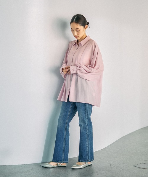 LEPSIM(レプシィム)の「サラキレタック長袖シャツ 633065(シャツ/ブラウス・レディース・ピンク/ブルー系その他/チャコールグレー/オフホワイト・FREE)」の22枚目の写真