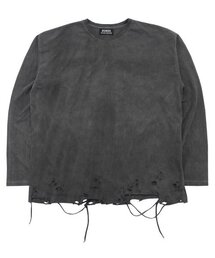 RUNDS（ランディエス）の「ピグメントグランジロングスリーブ（チャコール）（Tシャツ/カットソー）」