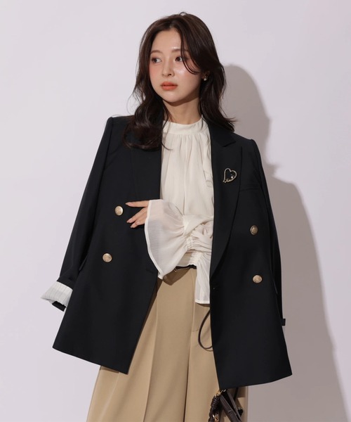 Apuweiser-riche（アプワイザーリッシェ）の「ハートブローチテーラージャケット（その他アウター・レディース・ネイビー・2/1）」の6枚目の写真