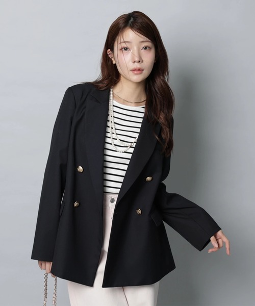 Apuweiser-riche（アプワイザーリッシェ）の「ハートブローチテーラージャケット（その他アウター・レディース・ネイビー・2/1）」の11枚目の写真