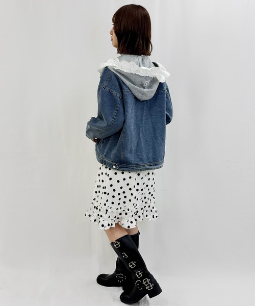 frunco（フランコ）の「ドットミモレスカート（スカート・レディース・ホワイト/ブラック・FREE）」の10枚目の写真