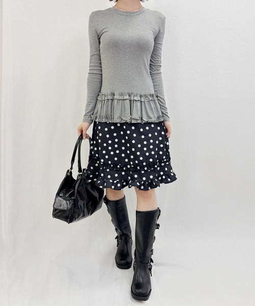 frunco（フランコ）の「ドットミモレスカート（スカート・レディース・ホワイト/ブラック・FREE）」の14枚目の写真