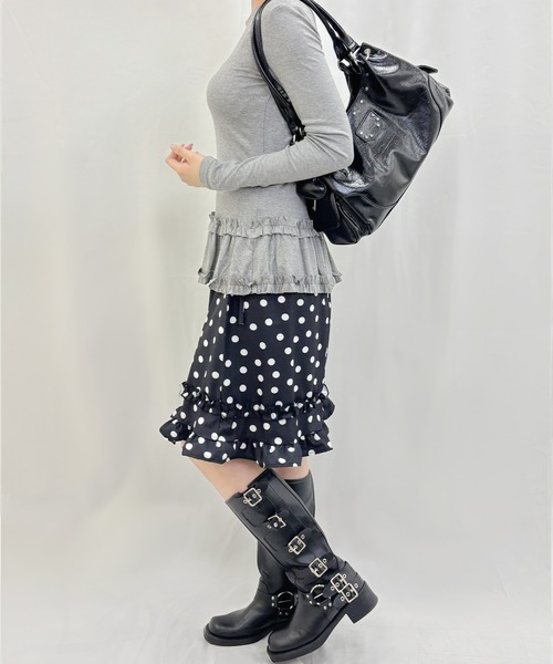 frunco（フランコ）の「ドットミモレスカート（スカート・レディース・ホワイト/ブラック・FREE）」の15枚目の写真