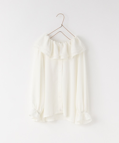 LOWRYS FARM（ローリーズファーム）の「レースフリルブラウス　 642983（シャツ/ブラウス・キッズ・ブルー/オフホワイト・140cm/130cm/120cm/110cm/150cm）」の2枚目の写真