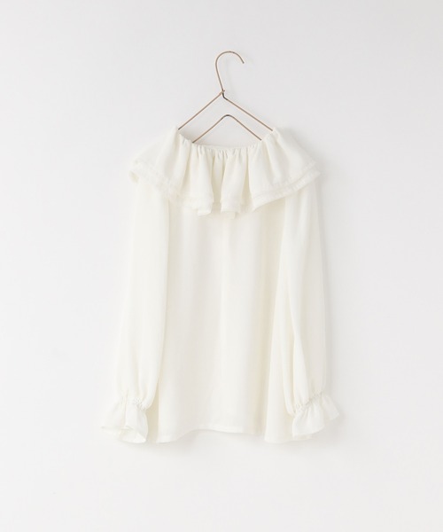 LOWRYS FARM（ローリーズファーム）の「レースフリルブラウス　 642983（シャツ/ブラウス・キッズ・ブルー/オフホワイト・140cm/130cm/120cm/110cm/150cm）」の5枚目の写真