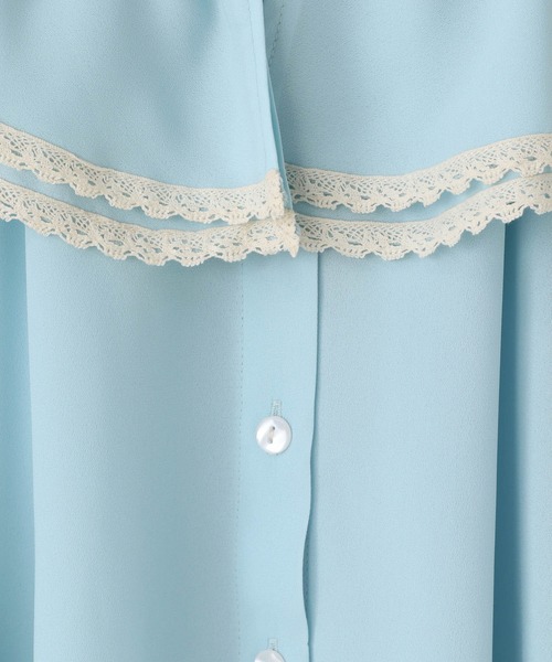 LOWRYS FARM（ローリーズファーム）の「レースフリルブラウス　 642983（シャツ/ブラウス・キッズ・ブルー/オフホワイト・140cm/130cm/120cm/110cm/150cm）」の7枚目の写真