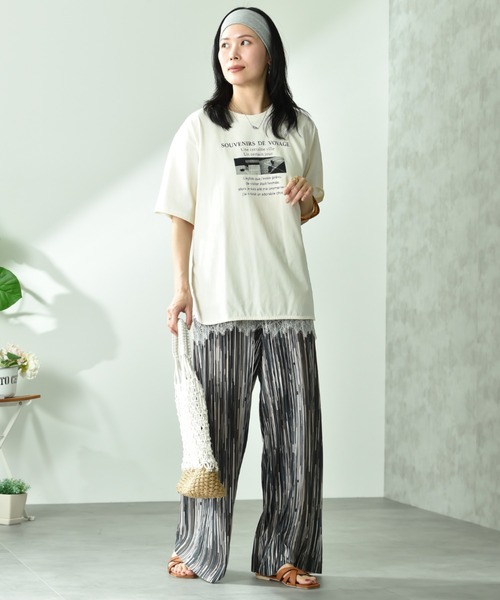 INTERPLANET（インタープラネット）の「カットスムースプリーツパンツ（その他パンツ・レディース・グリーン/ブラック系その他/ブラック・FREE）」の7枚目の写真