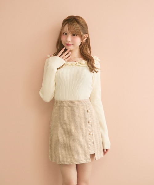 TITTY&CO.(ティティーアンドコー)の「ツイードミニスカート(スカート・レディース・ピンク/ベージュ/グレー/マルチ/ブラック・SMALL/LARGE/MEDIUM)」の16枚目の写真