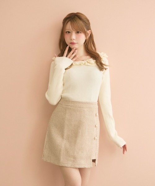 TITTY&CO.(ティティーアンドコー)の「ツイードミニスカート(スカート・レディース・ピンク/ベージュ/グレー/マルチ/ブラック・SMALL/LARGE/MEDIUM)」の12枚目の写真