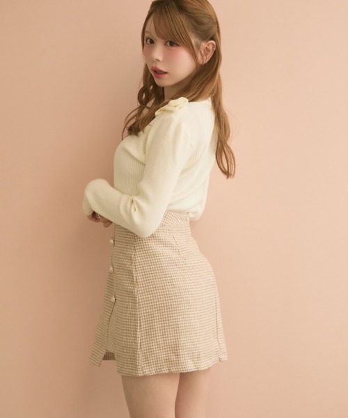 TITTY&CO.(ティティーアンドコー)の「ツイードミニスカート(スカート・レディース・ピンク/ベージュ/グレー/マルチ/ブラック・SMALL/LARGE/MEDIUM)」の13枚目の写真