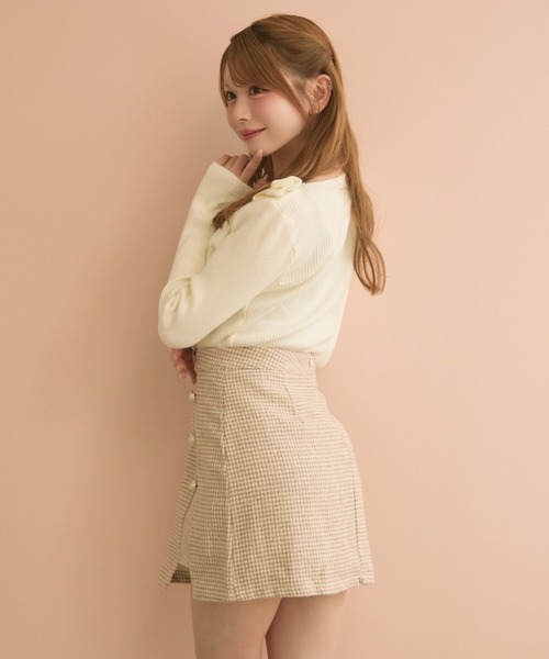 TITTY&CO.(ティティーアンドコー)の「ツイードミニスカート(スカート・レディース・ピンク/ベージュ/グレー/マルチ/ブラック・SMALL/LARGE/MEDIUM)」の15枚目の写真