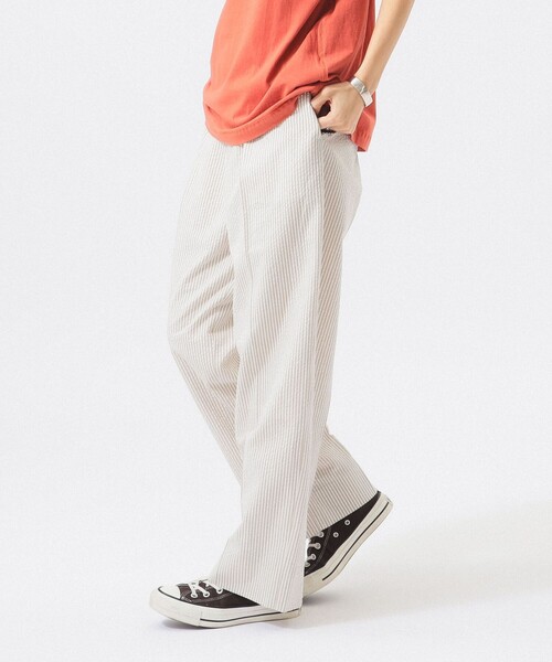 BEAMS BOY（ビームスボーイ）の「シアサッカー スラックス（スラックス・レディース・グレー/ベージュ・1/0/2）」の2枚目の写真