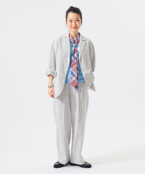 BEAMS BOY（ビームスボーイ）の「シアサッカー スラックス（スラックス・レディース・グレー/ベージュ・1/0/2）」の3枚目の写真