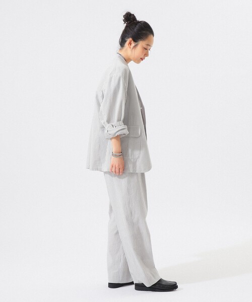 BEAMS BOY（ビームスボーイ）の「シアサッカー スラックス（スラックス・レディース・グレー/ベージュ・1/0/2）」の5枚目の写真