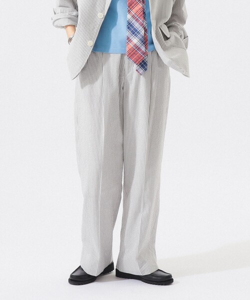 BEAMS BOY（ビームスボーイ）の「シアサッカー スラックス（スラックス・レディース・グレー/ベージュ・1/0/2）」の6枚目の写真