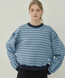 MOTT（モット）の「スティッチスウェットシャツ - ストライプブルー（スウェット）」