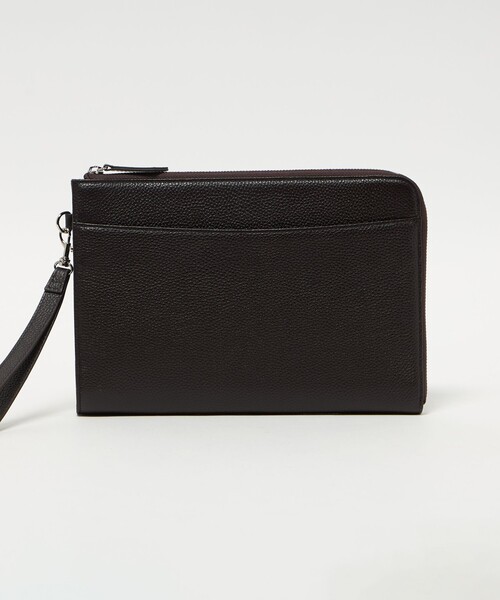 A DAY IN THE LIFE UNITED ARROWS(アデイインザライフユナイテッドアローズ)の「レザー ミニ クラッチバッグ<A DAY IN THE LIFE>(トートバッグ・メンズ・ブラック/ダークブラウン・FREE)」の2枚目の写真