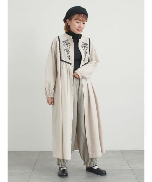 Samansa Mos2(サマンサ モスモス)の「【S/Mサイズ】切替配色刺繍ワンピース(ワンピース・レディース・モカ/ベージュ/ブラック・M/S)」の19枚目の写真