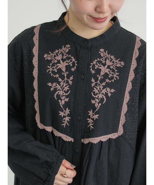 Samansa Mos2(サマンサ モスモス)の「【S/Mサイズ】切替配色刺繍ワンピース(ワンピース・レディース・モカ/ベージュ/ブラック・M/S)」の20枚目の写真