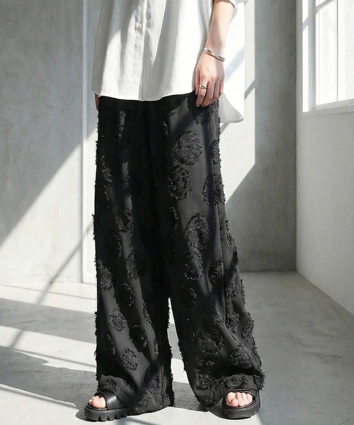 antiqua（アンティカ）の「ドット柄 シアー ワイド パンツ（その他パンツ・レディース・ブラック・MEDIUM/LARGE）」の9枚目の写真