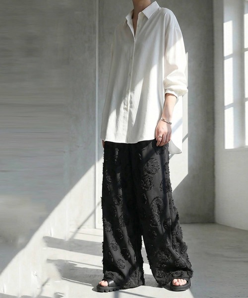 antiqua（アンティカ）の「ドット柄 シアー ワイド パンツ（その他パンツ・レディース・ブラック・MEDIUM/LARGE）」の10枚目の写真