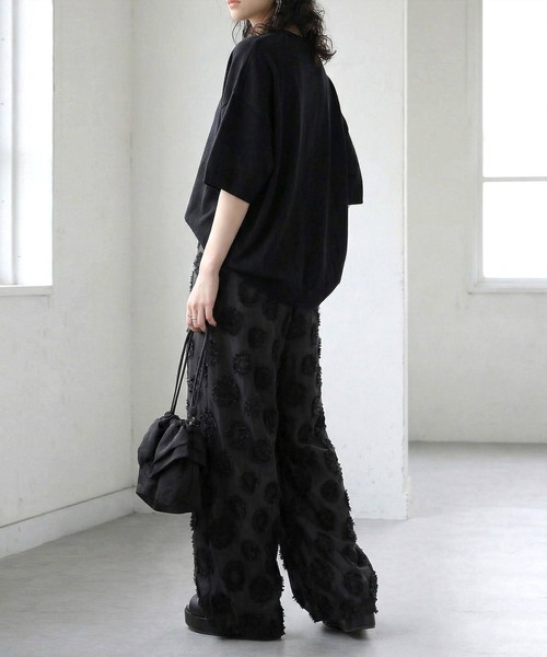 antiqua（アンティカ）の「ドット柄 シアー ワイド パンツ（その他パンツ・レディース・ブラック・MEDIUM/LARGE）」の11枚目の写真