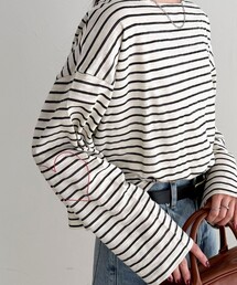 fredy emue | 【人気商品の新型】ボーダーハートステッチルーズロンTシャツ(Tシャツ/カットソー)