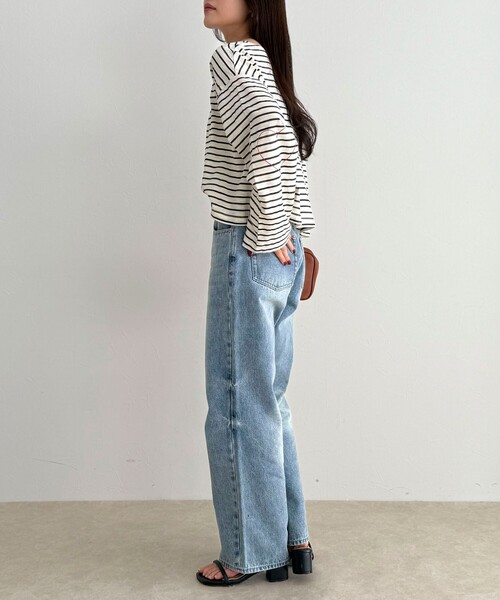 fredy emue(フレディエミュ)の「【人気商品の新型】ボーダーハートステッチルーズロンTシャツ(Tシャツ/カットソー・レディース・ホワイト系その他/ブラック系その他/ピンク系その他/イエロー系その他・38)」の7枚目の写真