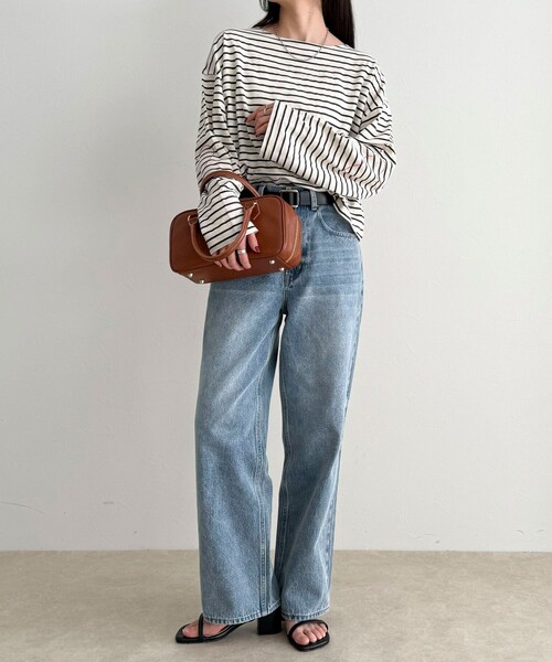 fredy emue(フレディエミュ)の「【人気商品の新型】ボーダーハートステッチルーズロンTシャツ(Tシャツ/カットソー・レディース・ホワイト系その他/ブラック系その他/ピンク系その他/イエロー系その他・38)」の8枚目の写真