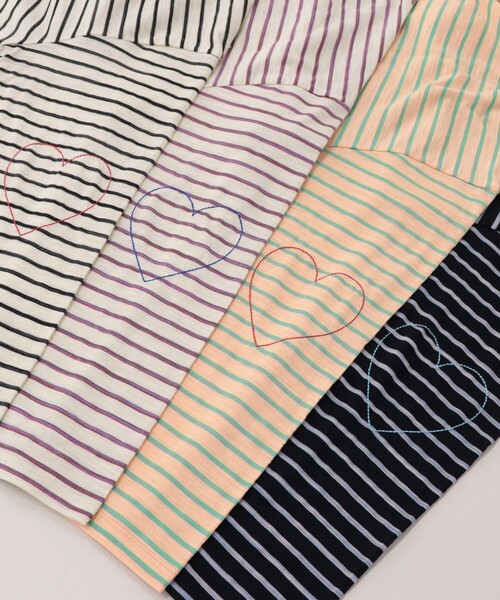 fredy emue(フレディエミュ)の「【人気商品の新型】ボーダーハートステッチルーズロンTシャツ(Tシャツ/カットソー・レディース・ホワイト系その他/ブラック系その他/ピンク系その他/イエロー系その他・38)」の21枚目の写真