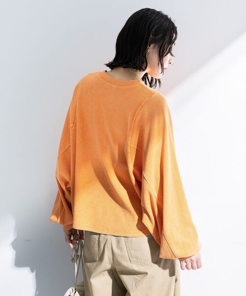 Green Parks(グリーンパークス)の「ヴィンテージ加工ドルマンカットプルオーバー(Tシャツ/カットソー・レディース・チャコールグレー/ベージュ/オレンジ・FREE)」の9枚目の写真