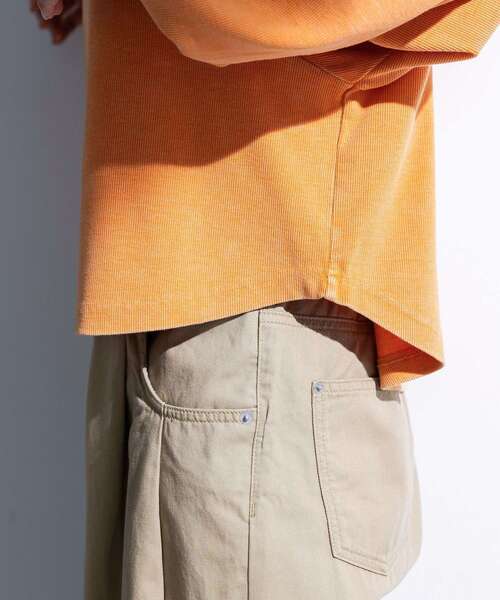 Green Parks(グリーンパークス)の「ヴィンテージ加工ドルマンカットプルオーバー(Tシャツ/カットソー・レディース・チャコールグレー/ベージュ/オレンジ・FREE)」の12枚目の写真