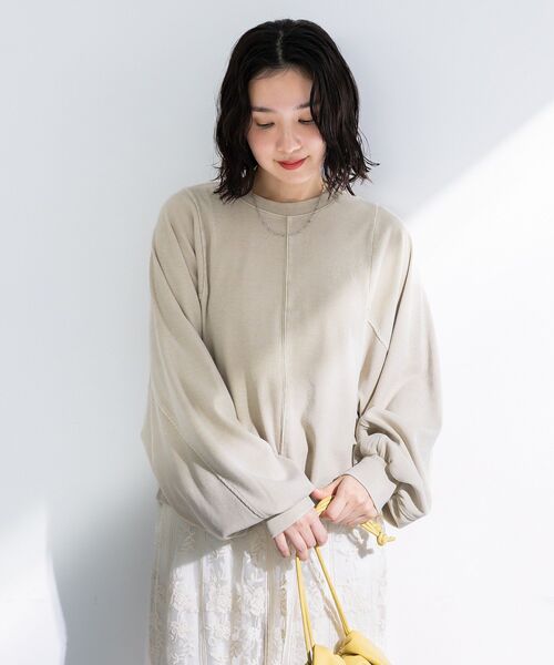 Green Parks(グリーンパークス)の「ヴィンテージ加工ドルマンカットプルオーバー(Tシャツ/カットソー・レディース・チャコールグレー/ベージュ/オレンジ・FREE)」の16枚目の写真