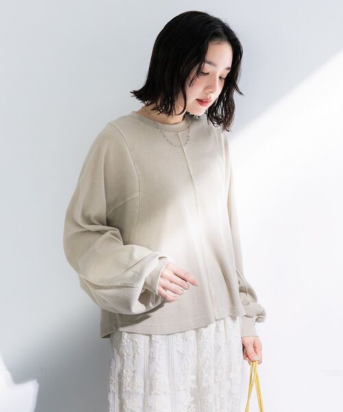 Green Parks(グリーンパークス)の「ヴィンテージ加工ドルマンカットプルオーバー(Tシャツ/カットソー・レディース・チャコールグレー/ベージュ/オレンジ・FREE)」の17枚目の写真