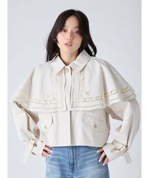 LILY BROWN（リリーブラウン）の「2wayエンブロイダリーケープコート（ピーコート）」